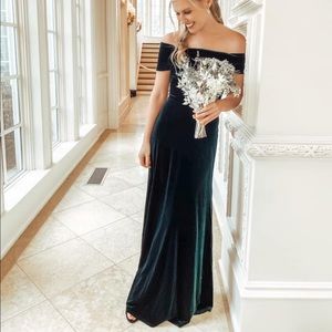 Revelry Court Velvet Dress-Emerald-0